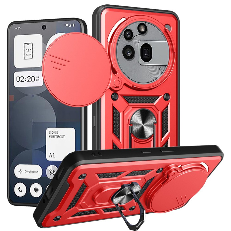 Coque Nothing Phone (3a) Pro Couvercle Coulissant pour Caméra et Anneau-Support