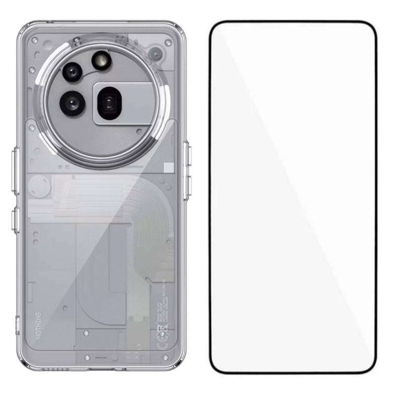 Coque Nothing Phone (3a) Pro Transparente avec Protection Écran en Verre Trempé