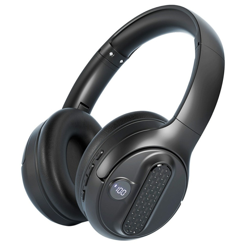Casque Audio Pliable avec Affichage de Batterie et Support de Carte TF AKZ-M12