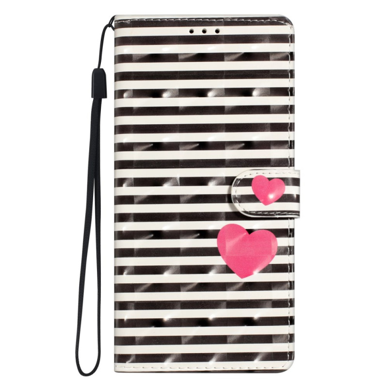 Housse Moto G45 5G / G34 5G Rayures et Cœurs