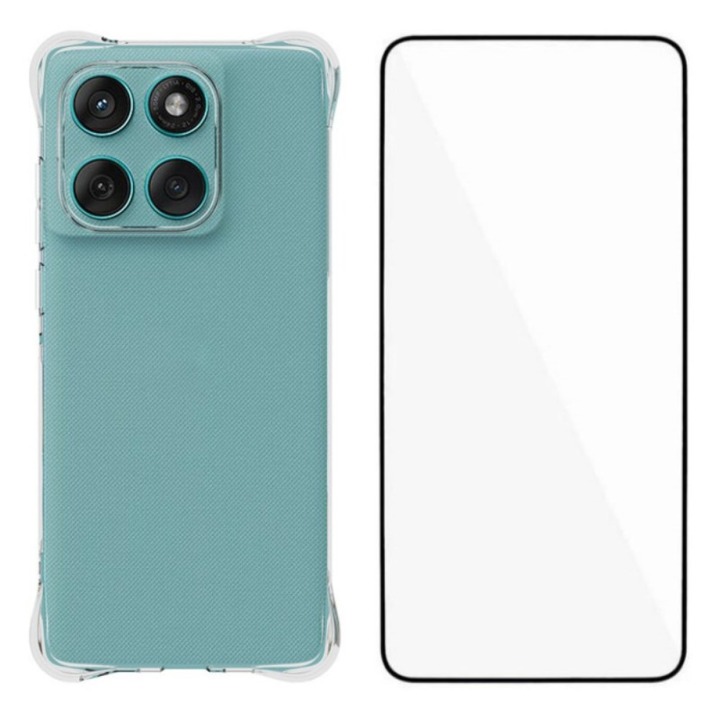 Coque Motorola Edge 60 Fusion 5G Transparente avec Protecteur Écran WANLONFENG