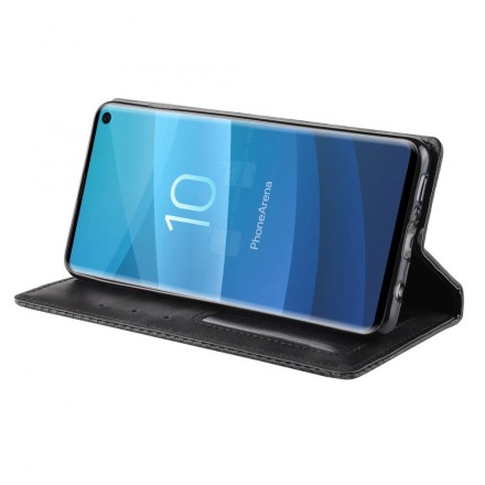 Flip Cover iSamsung Galaxy S10 Effet Cuir Vintage Stylisé Flip Cover iSamsung Galaxy S10 Effet Cuir Vintage Stylisé