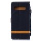 Housse Samsung Galaxy S10 Tissu et Effet Cuir à Lanière Housse Samsung Galaxy S10 Tissu et Effet Cuir à Lanière