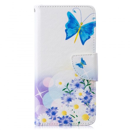 Housse Samsung Galaxy S10 Papillons et Fleurs Peints Housse Samsung Galaxy S10 Papillons et Fleurs Peints