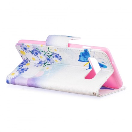 Housse Samsung Galaxy S10 Papillons et Fleurs Peints Housse Samsung Galaxy S10 Papillons et Fleurs Peints