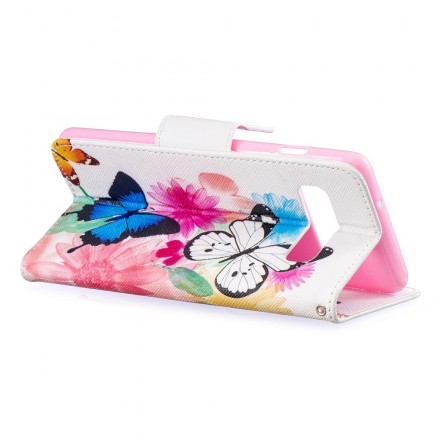 Housse Samsung Galaxy S10 Papillons et Fleurs Peints