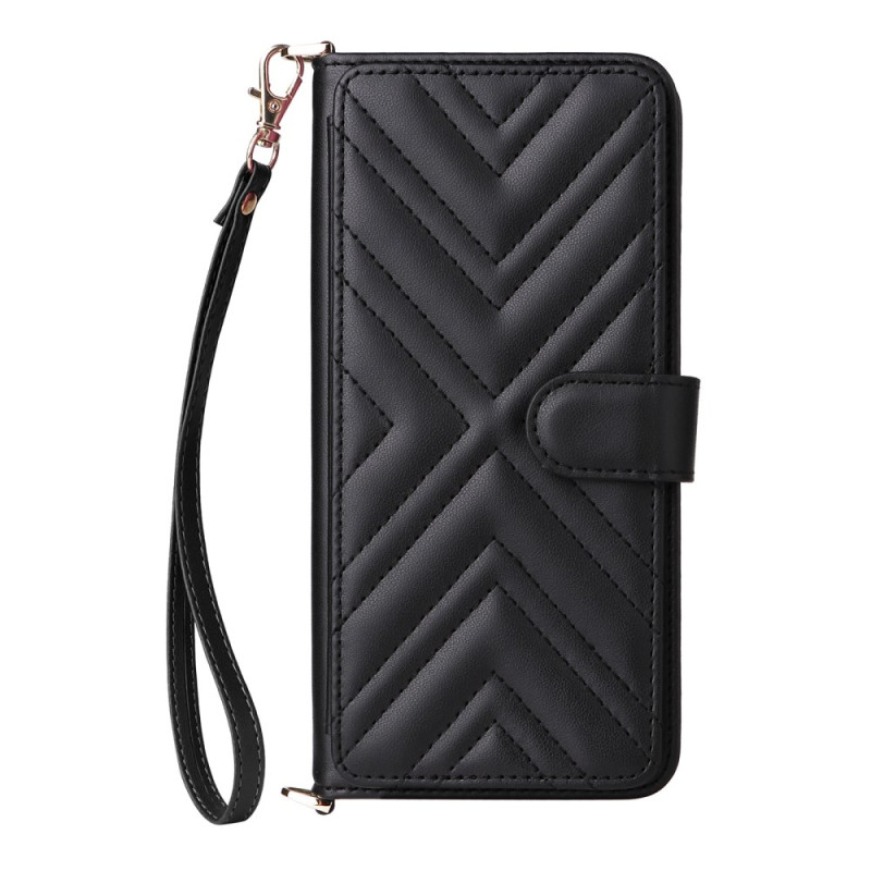 Housse Motorola Edge 60 Fusion Design Matelassé avec Lanière et Bandoulière