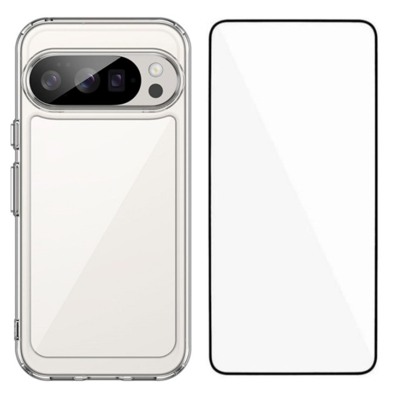 Coque Google Pixel 10 Pro Transparente  avec Protecteur Écran en Verre Trempé WANLONFENG