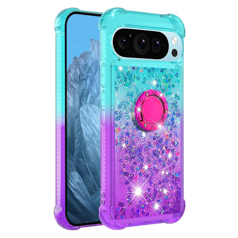 Coque Google Pixel 10 Pro XL Paillettes Gradient avec Anneau-Support