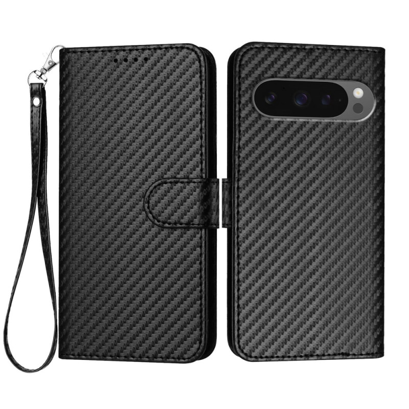 Housse Google Pixel 10 Pro XL / 9 Pro XL Fibre Carbone à Lanière