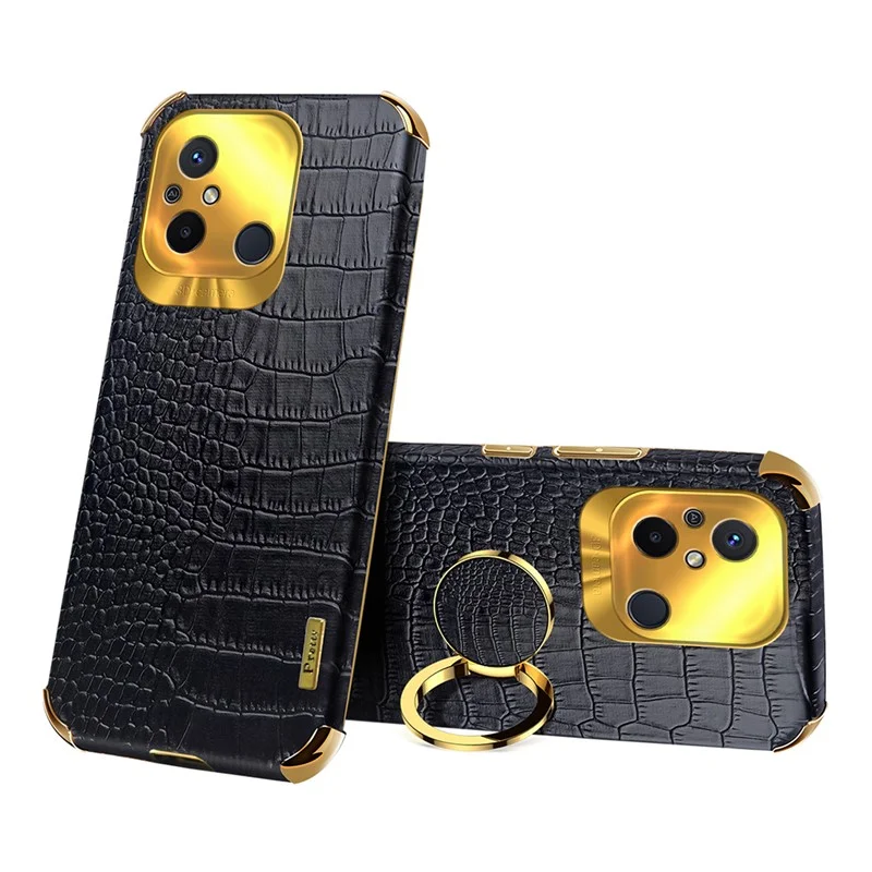 Coque Xiaomi Redmi 12C Effet Crocodile avec Anneau