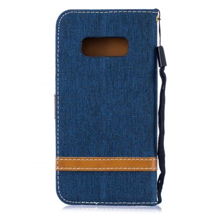 Housse Samsung Galaxy S10 Lite Tissu et Effet Cuir à Lanière