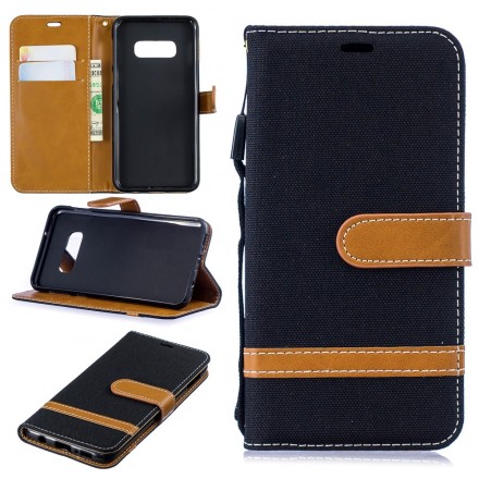 Housse Samsung Galaxy S10 Lite Tissu et Effet Cuir à Lanière Housse Samsung Galaxy S10 Lite Tissu et Effet Cuir à Lanière