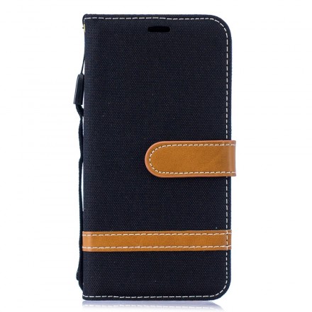 Housse Samsung Galaxy S10 Lite Tissu et Effet Cuir à Lanière Housse Samsung Galaxy S10 Lite Tissu et Effet Cuir à Lanière