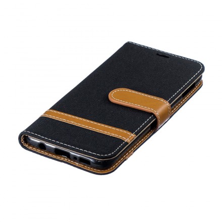 Housse Samsung Galaxy S10 Lite Tissu et Effet Cuir à Lanière Housse Samsung Galaxy S10 Lite Tissu et Effet Cuir à Lanière