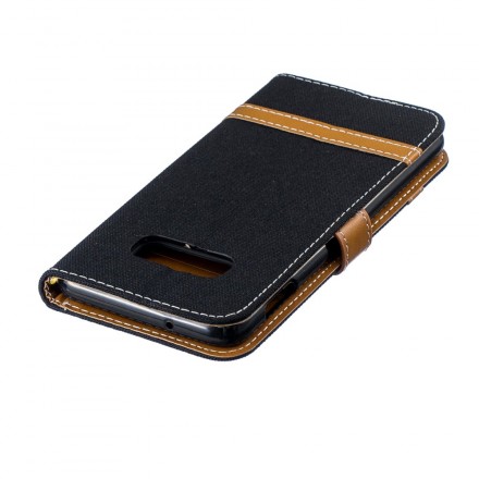 Housse Samsung Galaxy S10 Lite Tissu et Effet Cuir à Lanière Housse Samsung Galaxy S10 Lite Tissu et Effet Cuir à Lanière