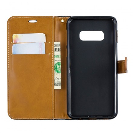 Housse Samsung Galaxy S10 Lite Tissu et Effet Cuir à Lanière Housse Samsung Galaxy S10 Lite Tissu et Effet Cuir à Lanière