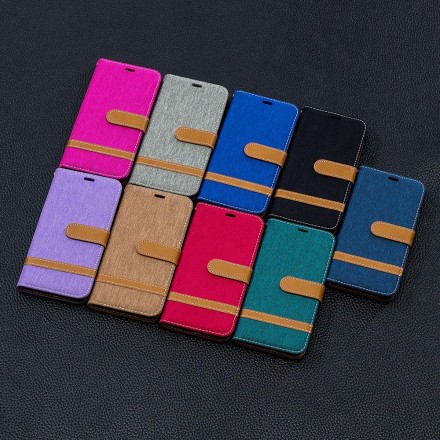 Housse Samsung Galaxy S10 Lite Tissu et Effet Cuir à Lanière Housse Samsung Galaxy S10 Lite Tissu et Effet Cuir à Lanière