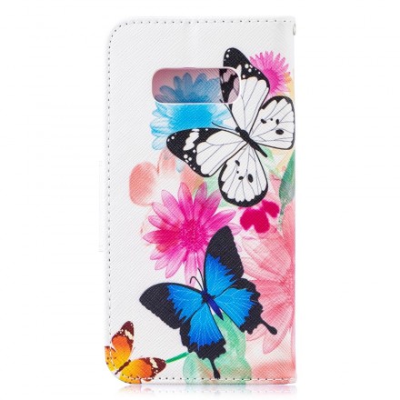 Housse Samsung Galaxy S10 Lite Papillons et Fleurs Peints Housse Samsung Galaxy S10 Lite Papillons et Fleurs Peints