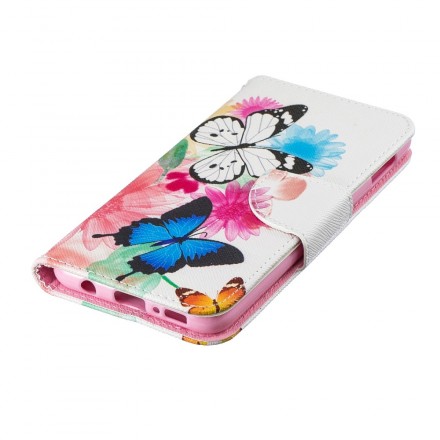 Housse Samsung Galaxy S10 Lite Papillons et Fleurs Peints Housse Samsung Galaxy S10 Lite Papillons et Fleurs Peints