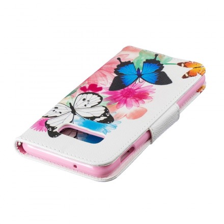 Housse Samsung Galaxy S10 Lite Papillons et Fleurs Peints Housse Samsung Galaxy S10 Lite Papillons et Fleurs Peints