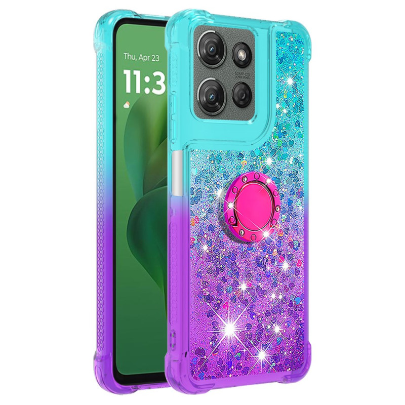 Coque Moto G Power (2025) Gradient Paillettes avec Anneau-Support