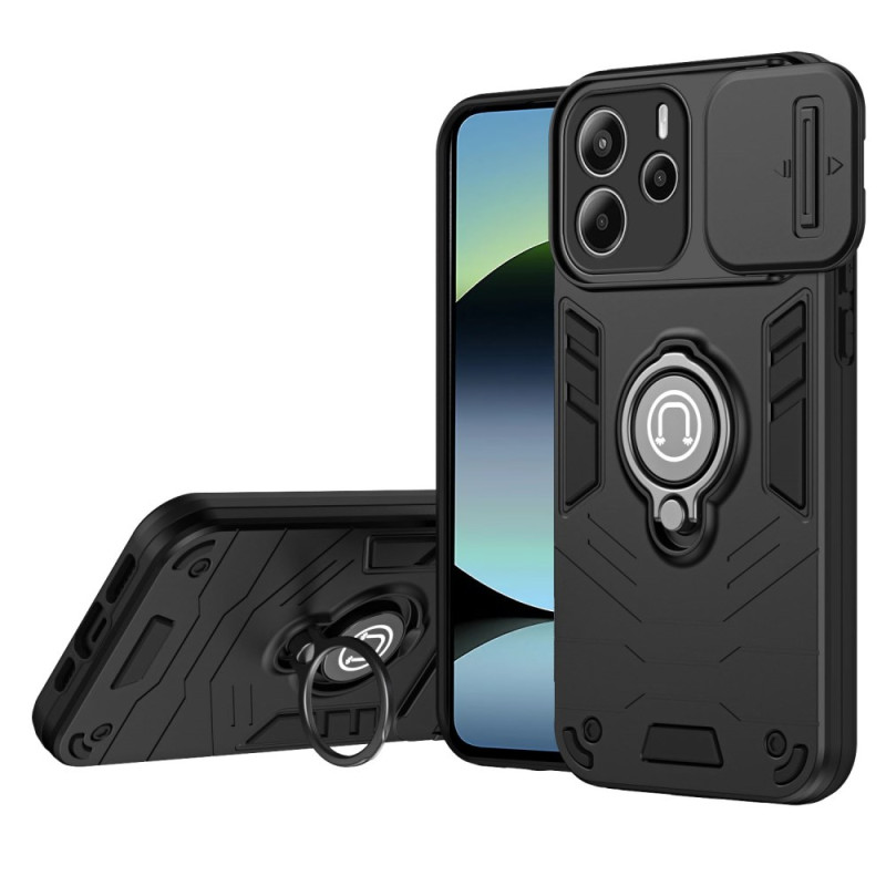 Coque Xiaomi Redmi Note 14 4G Protège-Caméra Coulissant et Support
