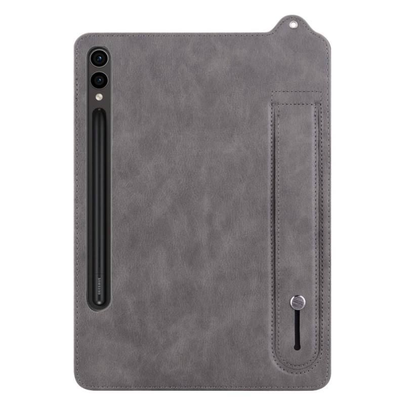 Coque Samsung Galaxy Tab S10 Plus / S9 Plus / S8 Plus / S7 Plus Effet Cuir Porte-Stylet et Sangle