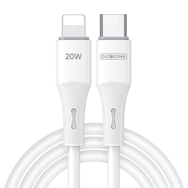 Câble de Charge iPhone 20W DUZZONA Blanc