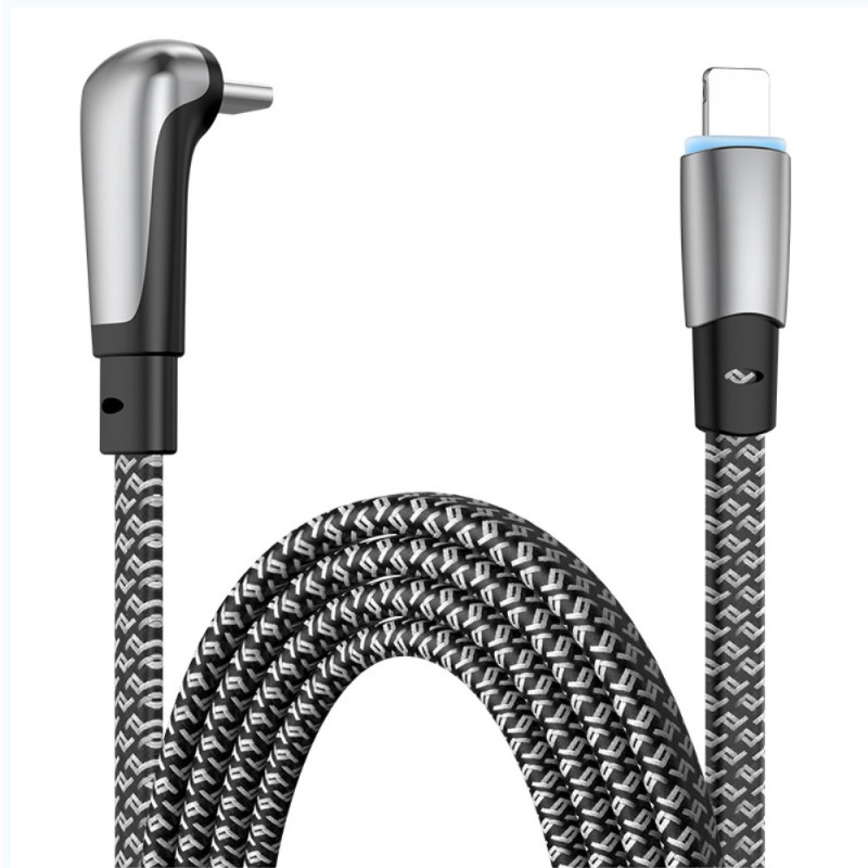 Câble de Charge Rapide Coudé Type-C vers Lightning 2m pour iPhone iPad 2m