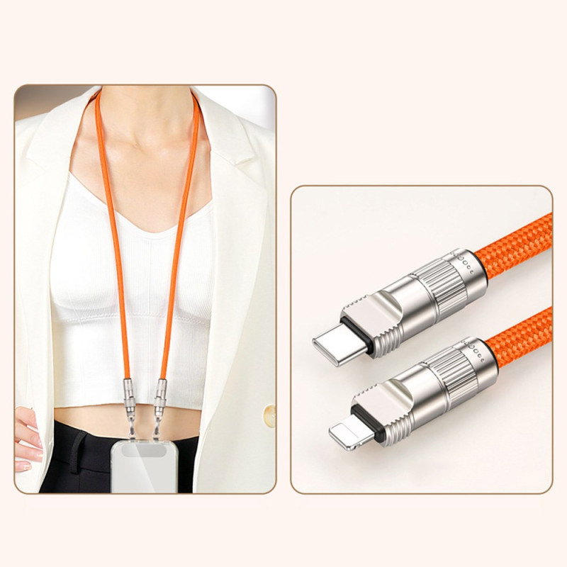 Câble de Chargement Collier pour Téléphone Portable Type-C vers L-Port