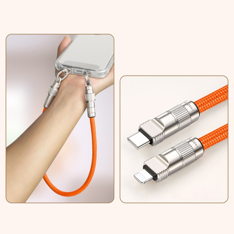 Câble de Chargement 30cm avec Lanière Type-C vers L-port