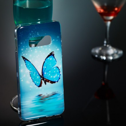 Coque Samsung Galaxy S10 Lite Papillon Bleu Fluorescente Coque Samsung Galaxy S10 Lite Papillon Bleu Fluorescente