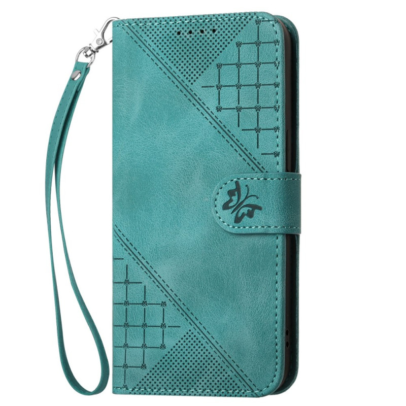 Housse Realme 14 5G Motif Papillon à Lanière