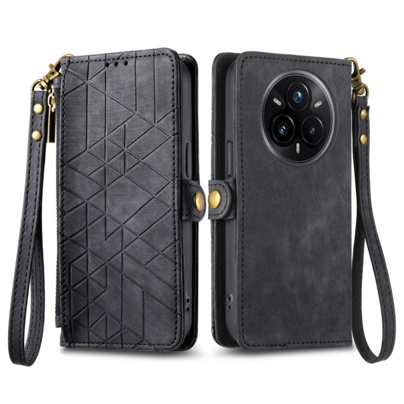 Housse Realme 14 Pro Plus 5G Portefeuille Lignes