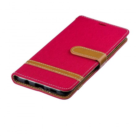 Housse Samsung Galaxy S10 Plus Tissu et Effet Cuir à Lanière