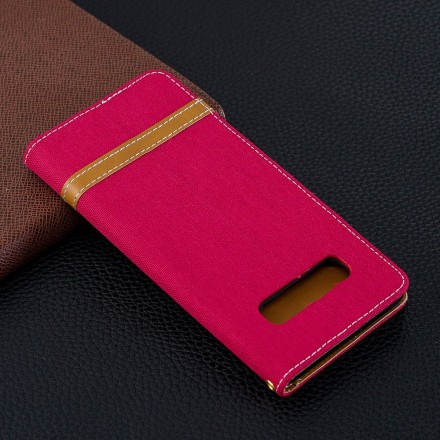 Housse Samsung Galaxy S10 Plus Tissu et Effet Cuir à Lanière