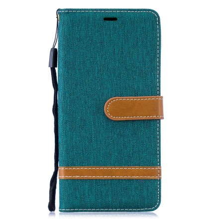 Housse Samsung Galaxy S10 Plus Tissu et Effet Cuir à Lanière Housse Samsung Galaxy S10 Plus Tissu et Effet Cuir à Lanière