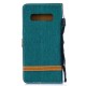 Housse Samsung Galaxy S10 Plus Tissu et Effet Cuir à Lanière Housse Samsung Galaxy S10 Plus Tissu et Effet Cuir à Lanière