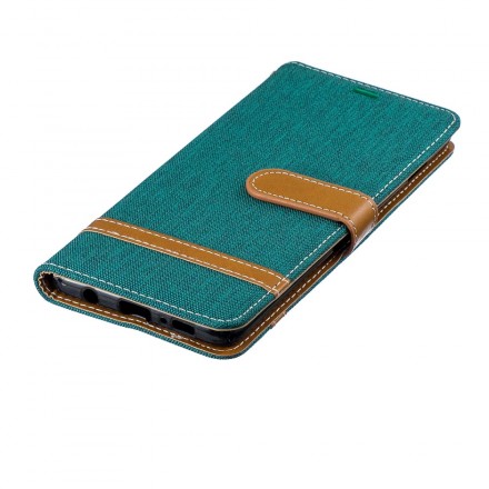 Housse Samsung Galaxy S10 Plus Tissu et Effet Cuir à Lanière Housse Samsung Galaxy S10 Plus Tissu et Effet Cuir à Lanière