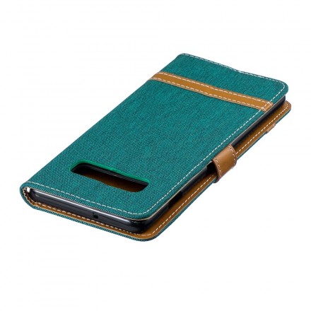 Housse Samsung Galaxy S10 Plus Tissu et Effet Cuir à Lanière Housse Samsung Galaxy S10 Plus Tissu et Effet Cuir à Lanière