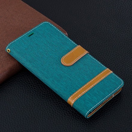 Housse Samsung Galaxy S10 Plus Tissu et Effet Cuir à Lanière Housse Samsung Galaxy S10 Plus Tissu et Effet Cuir à Lanière