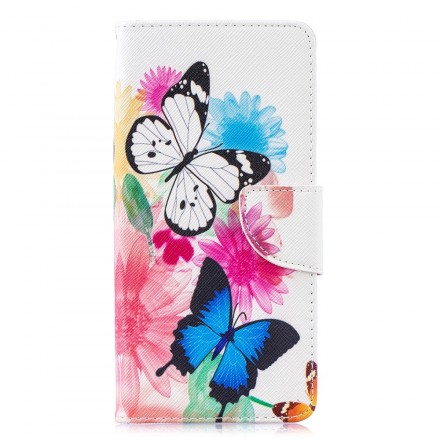Housse Samsung Galaxy S10 Plus Papillons et Fleurs Peints Housse Samsung Galaxy S10 Plus Papillons et Fleurs Peints