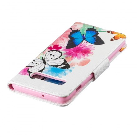 Housse Samsung Galaxy S10 Plus Papillons et Fleurs Peints Housse Samsung Galaxy S10 Plus Papillons et Fleurs Peints