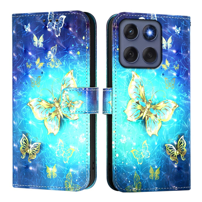 Housse Motorola Edge 60 / 60 Fusion Papillons Dorés