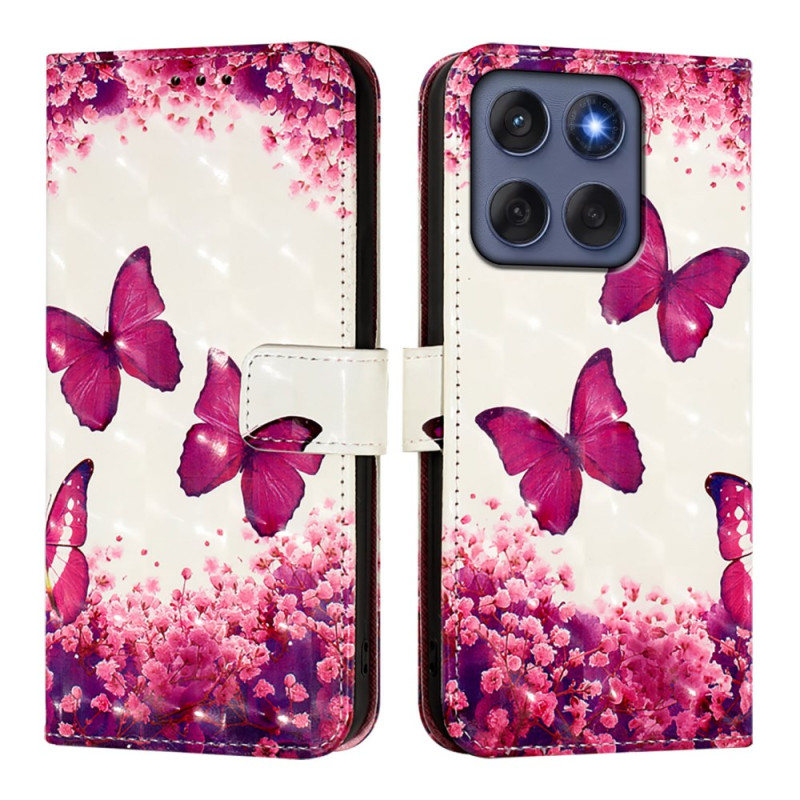 Housse Motorola Edge 60 / 60 Fusion Papillons Roses