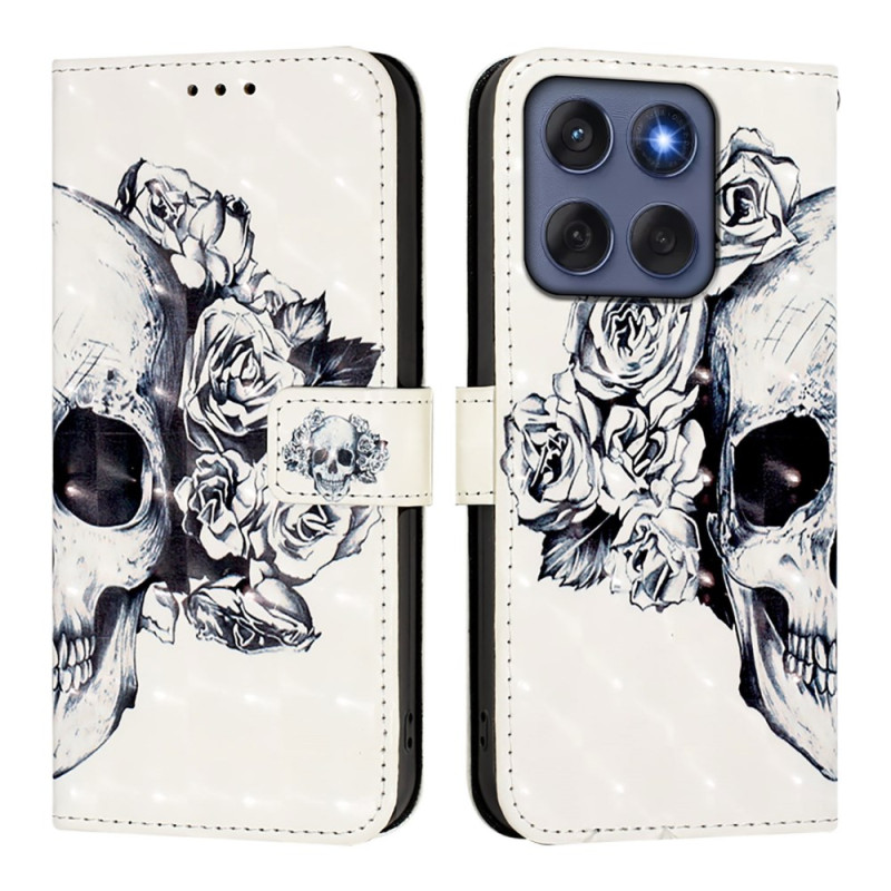 Housse Motorola Edge 60 / 60 Fusion Tête de Mort Fleuri