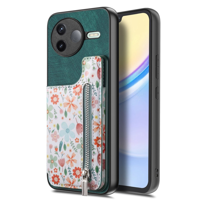Coque Poco F7 Pro 5G Porte-cartes RFID Floral