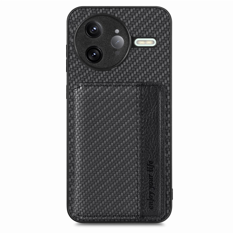 Coque Xiaomi Poco F7 Ultra 5G Fibre Carbone Porte-Cartes Flip