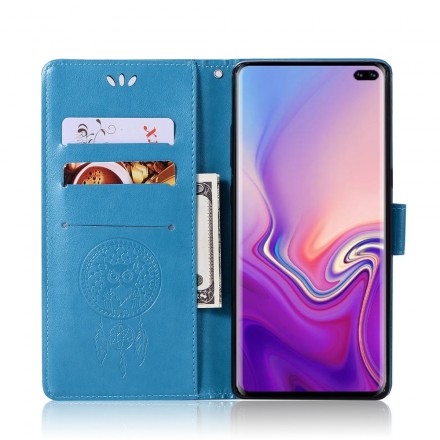 Housse Samsung Galaxy S10 Plus effet cuir Attrape Rêves Hibou